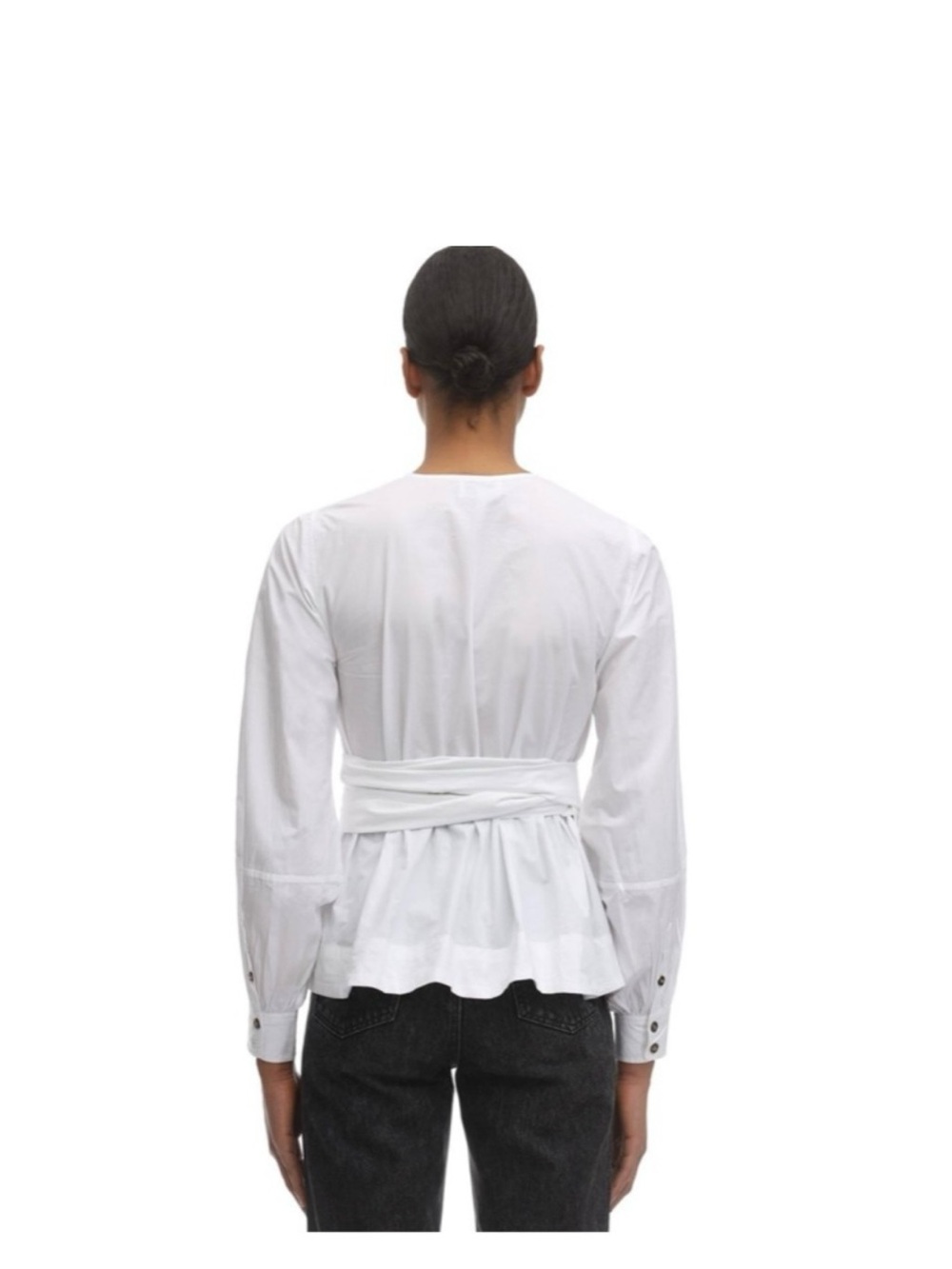Ganni White Cotton wrap Shirt - Picture 4 of 6
